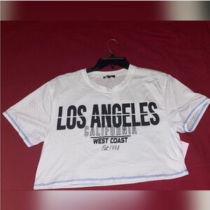 Ruby & Lace cropped white top size large